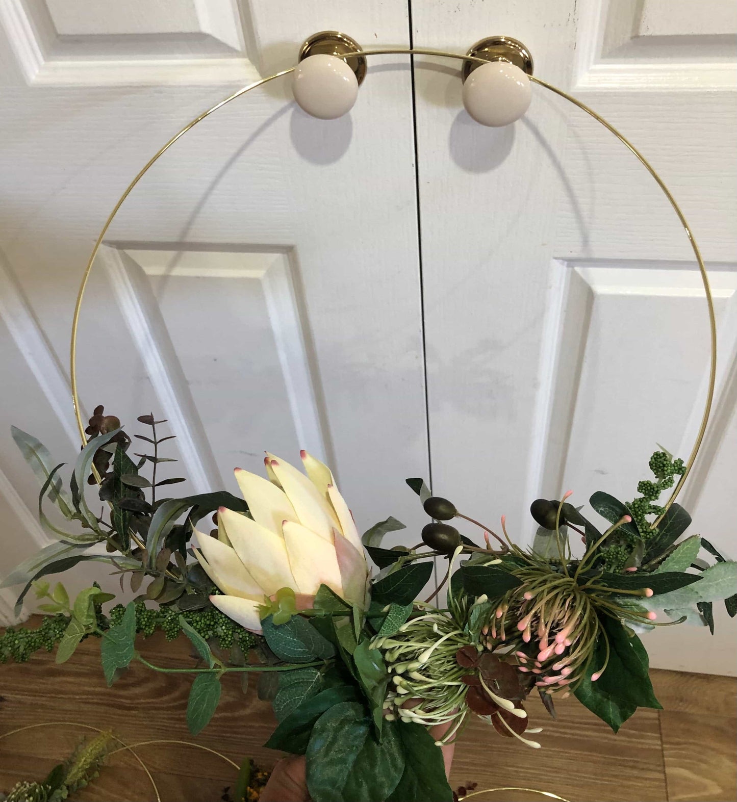 Floral Golden Hoop Wall Art custom made-Personalised Hoops-All-Times-Gifts