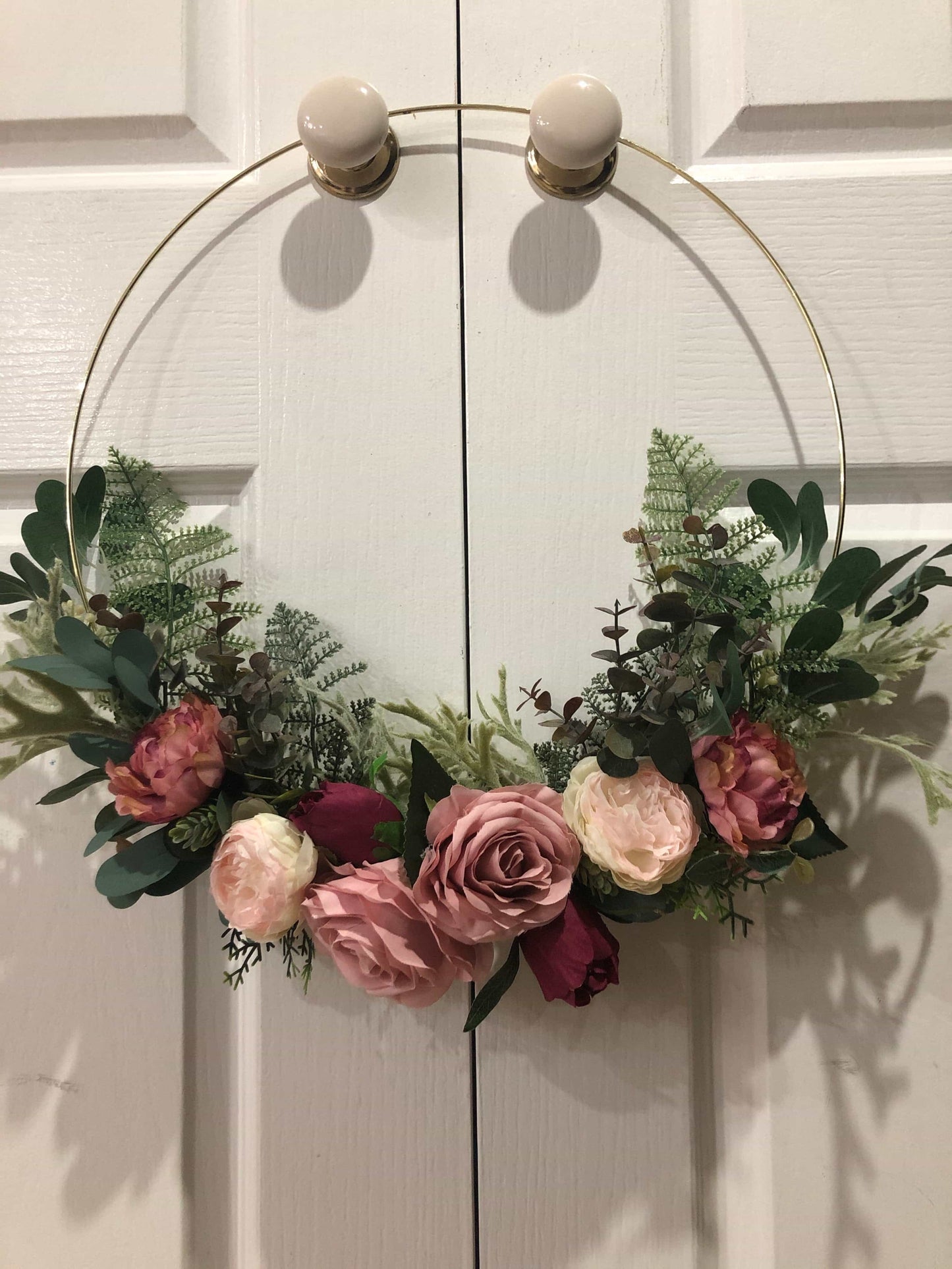 Floral Golden Hoop Wall Art custom made-Personalised Hoops-All-Times-Gifts