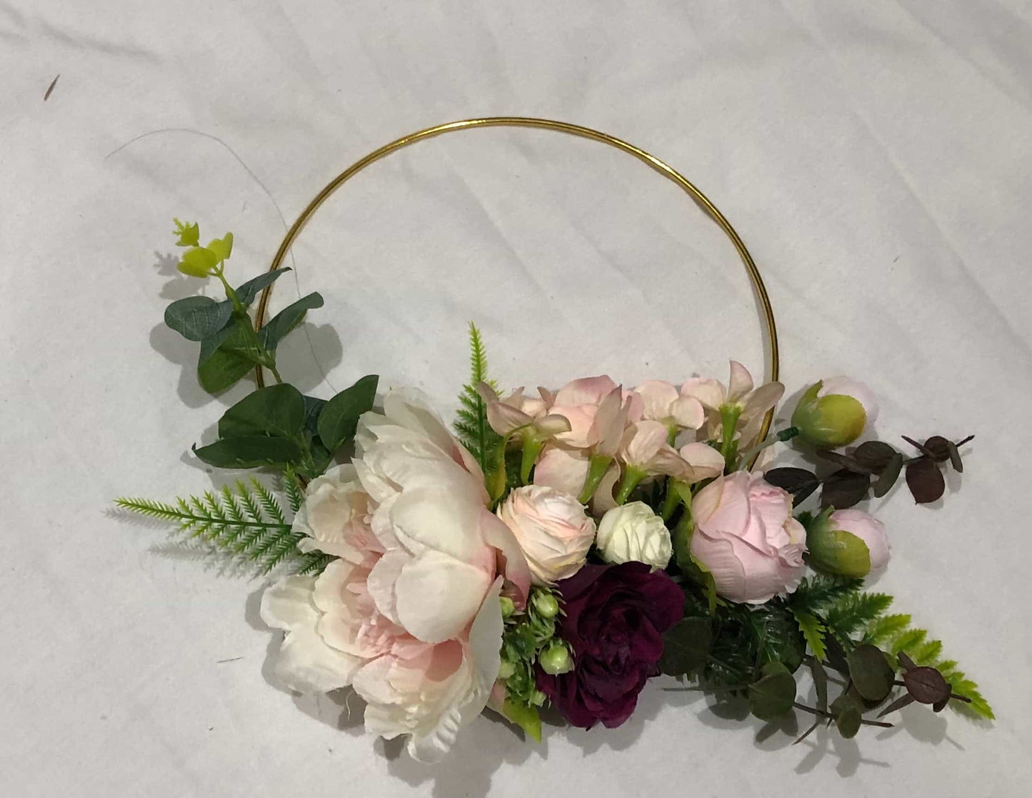 Floral Golden Hoop Wall Art custom made-Personalised Hoops-All-Times-Gifts