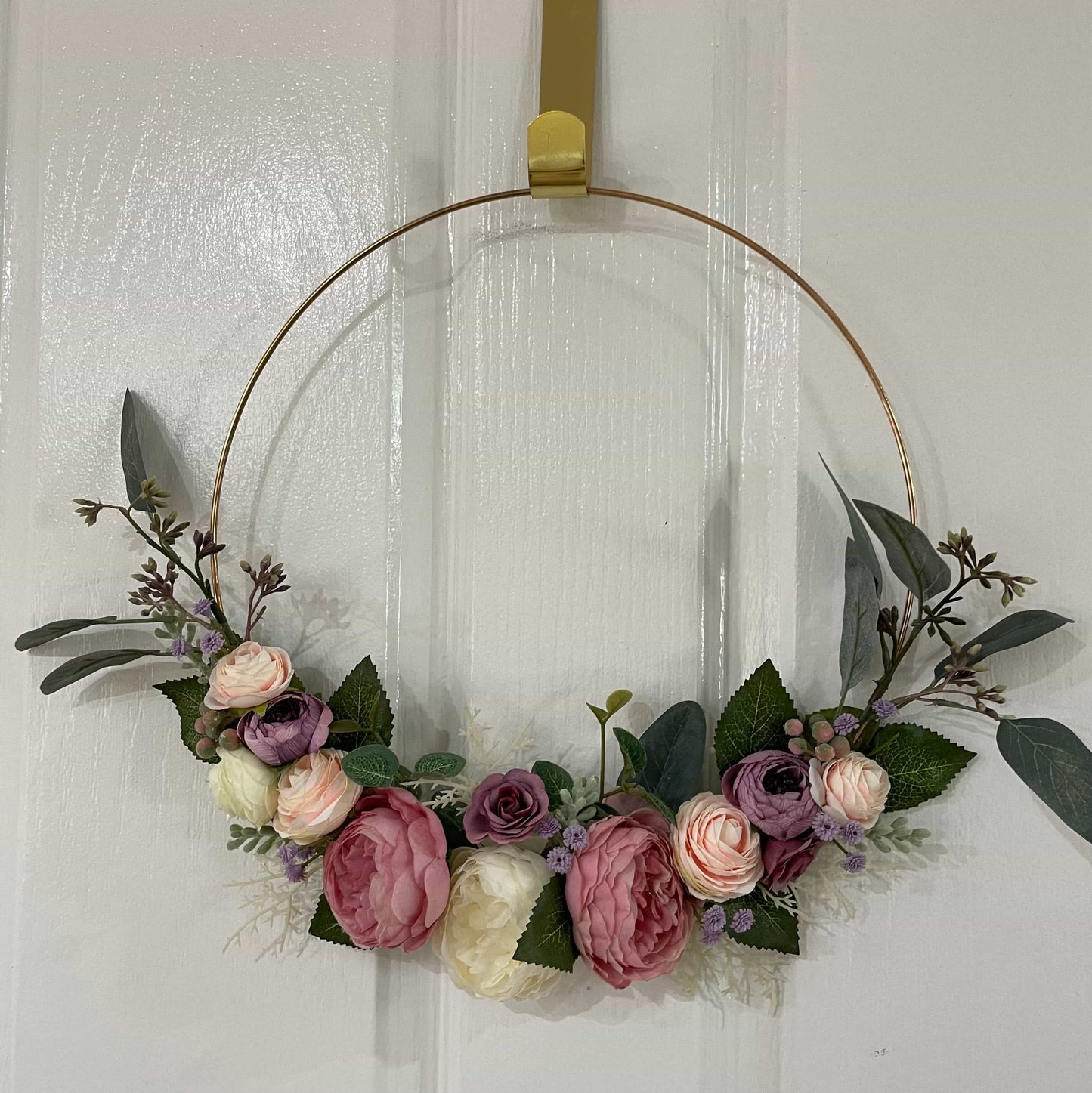 Floral Golden Hoop Wall Art custom made-Personalised Hoops-All-Times-Gifts