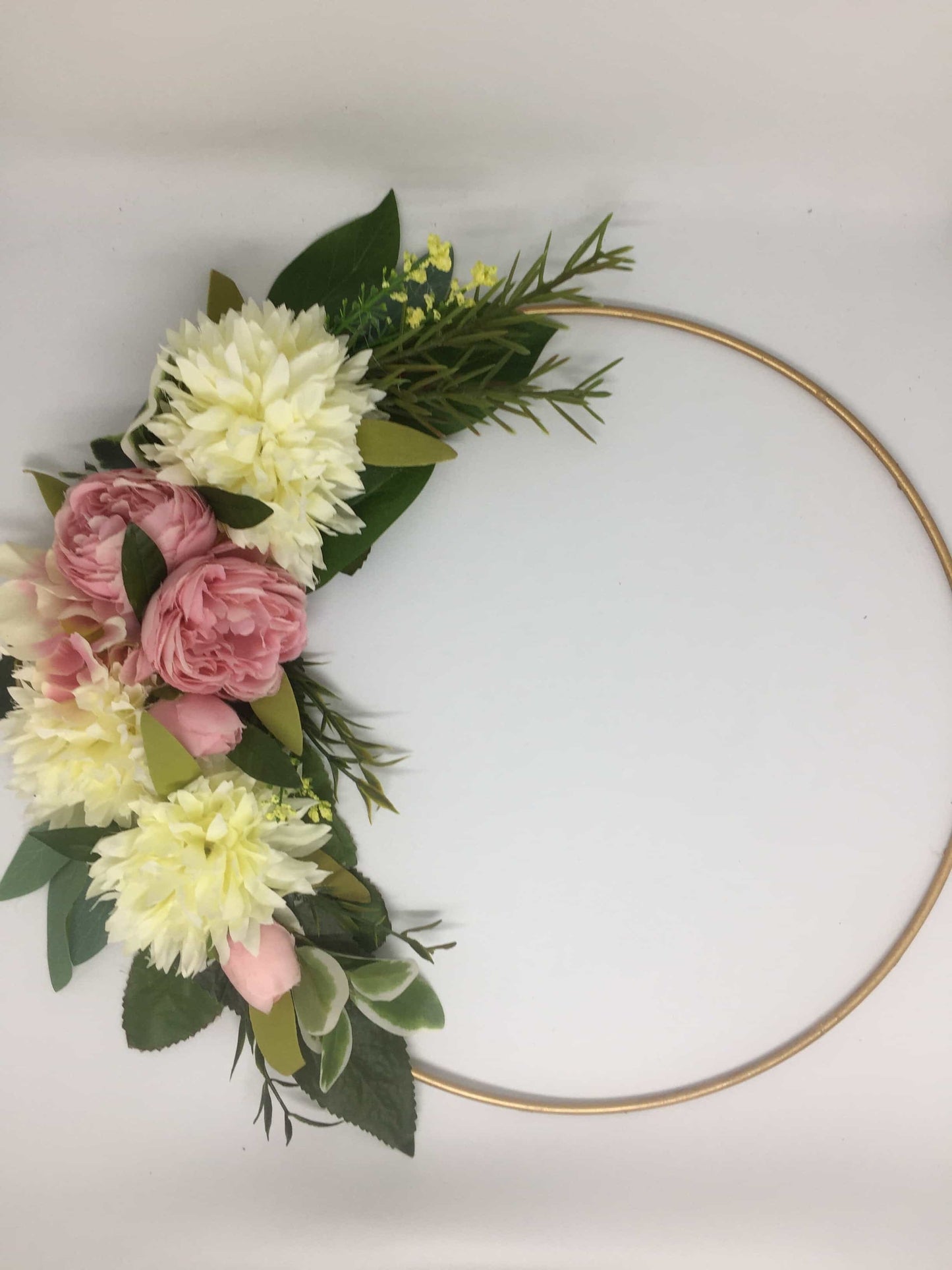 Floral Golden Hoop Wall Art custom made-Personalised Hoops-All-Times-Gifts