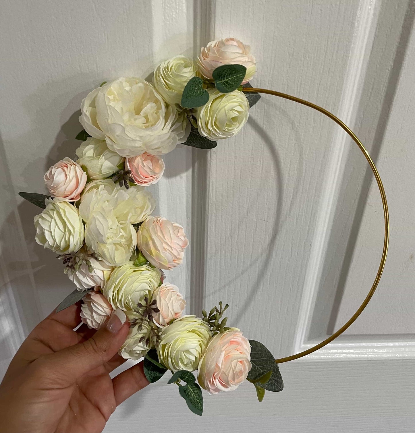 Floral Golden Hoop Wall Art custom made-Personalised Hoops-All-Times-Gifts