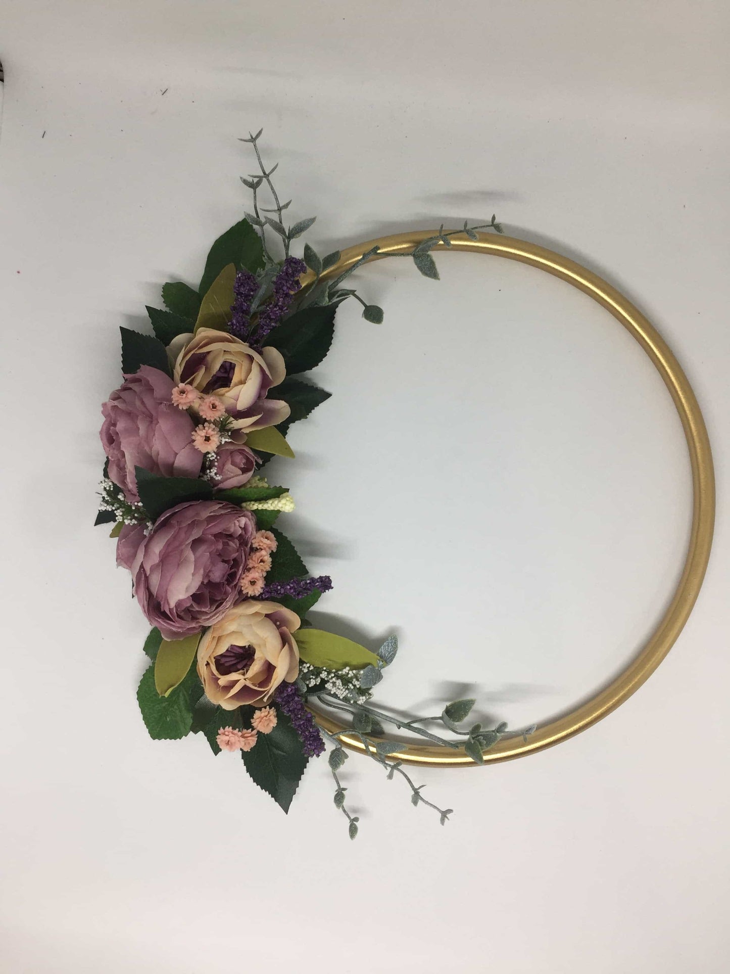 Floral Golden Hoop Wall Art custom made-Personalised Hoops-All-Times-Gifts