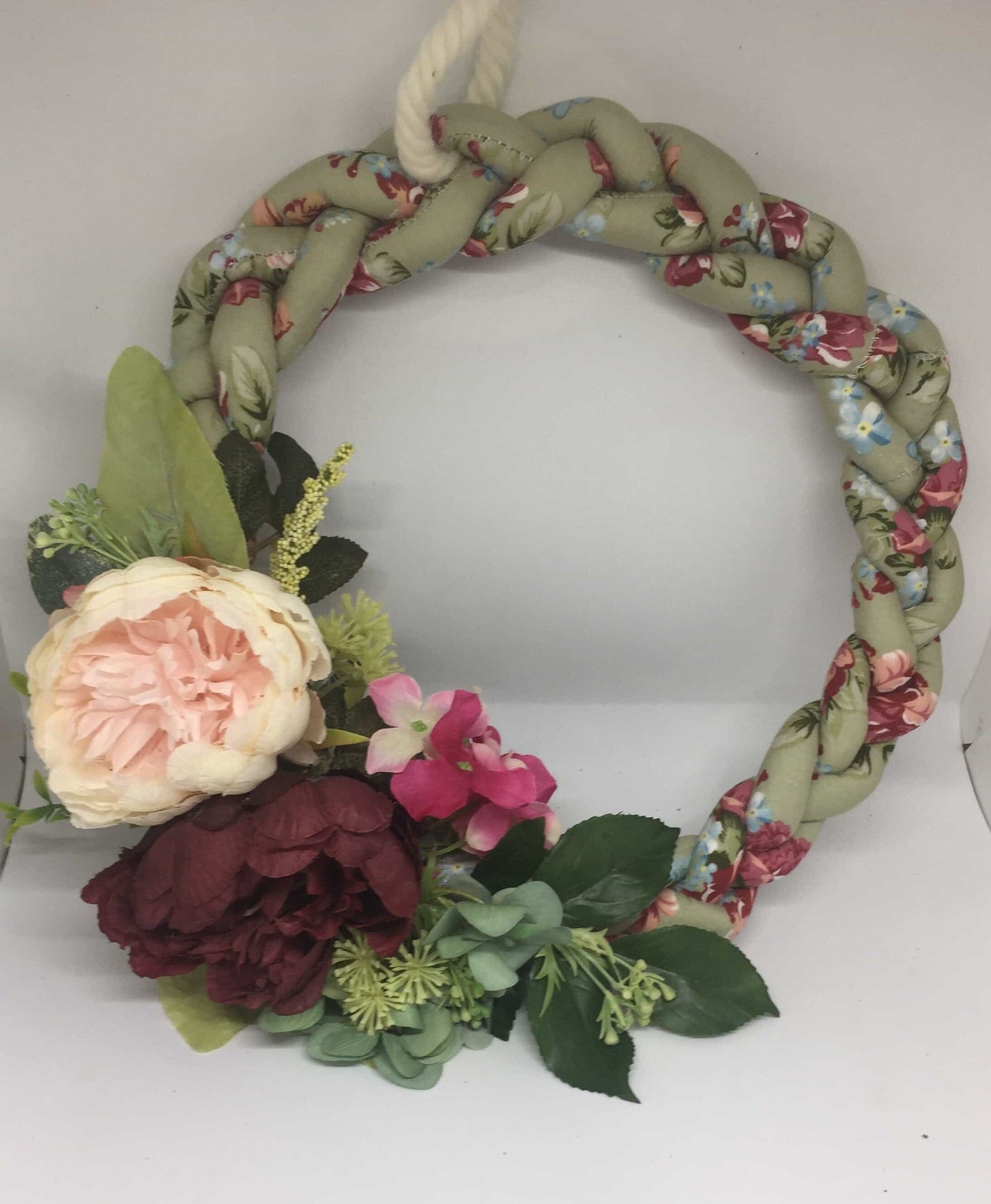 Handmade Braided Floral Fabric Wreath-All-Times-Gifts