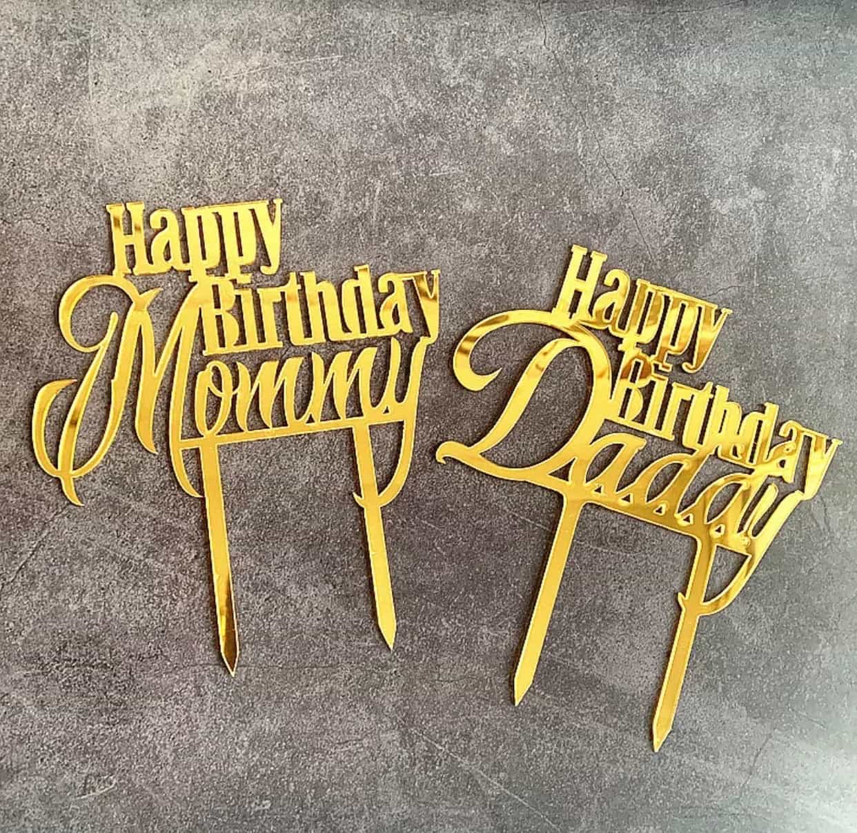 Birthday Mommy / Daddy Cake Topper-Cake Topper-All-Times-Gifts