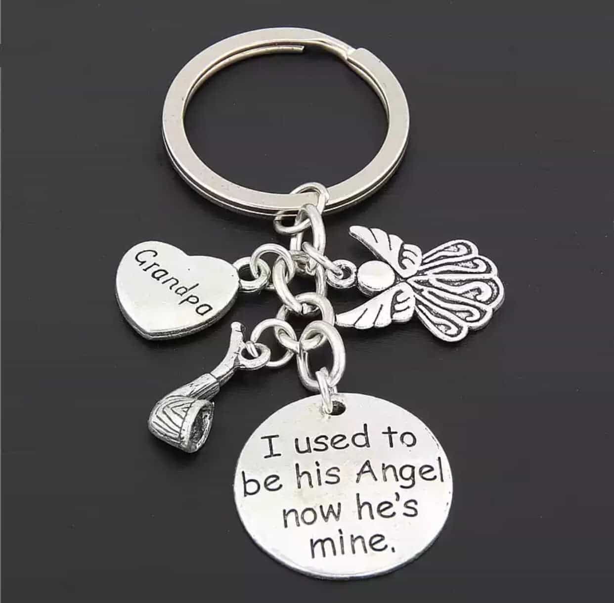 Memory of Dad/Mum/Brother “I Used To Be His/her Angel” Keychain with Angel-Keychain-All-Times-Gifts