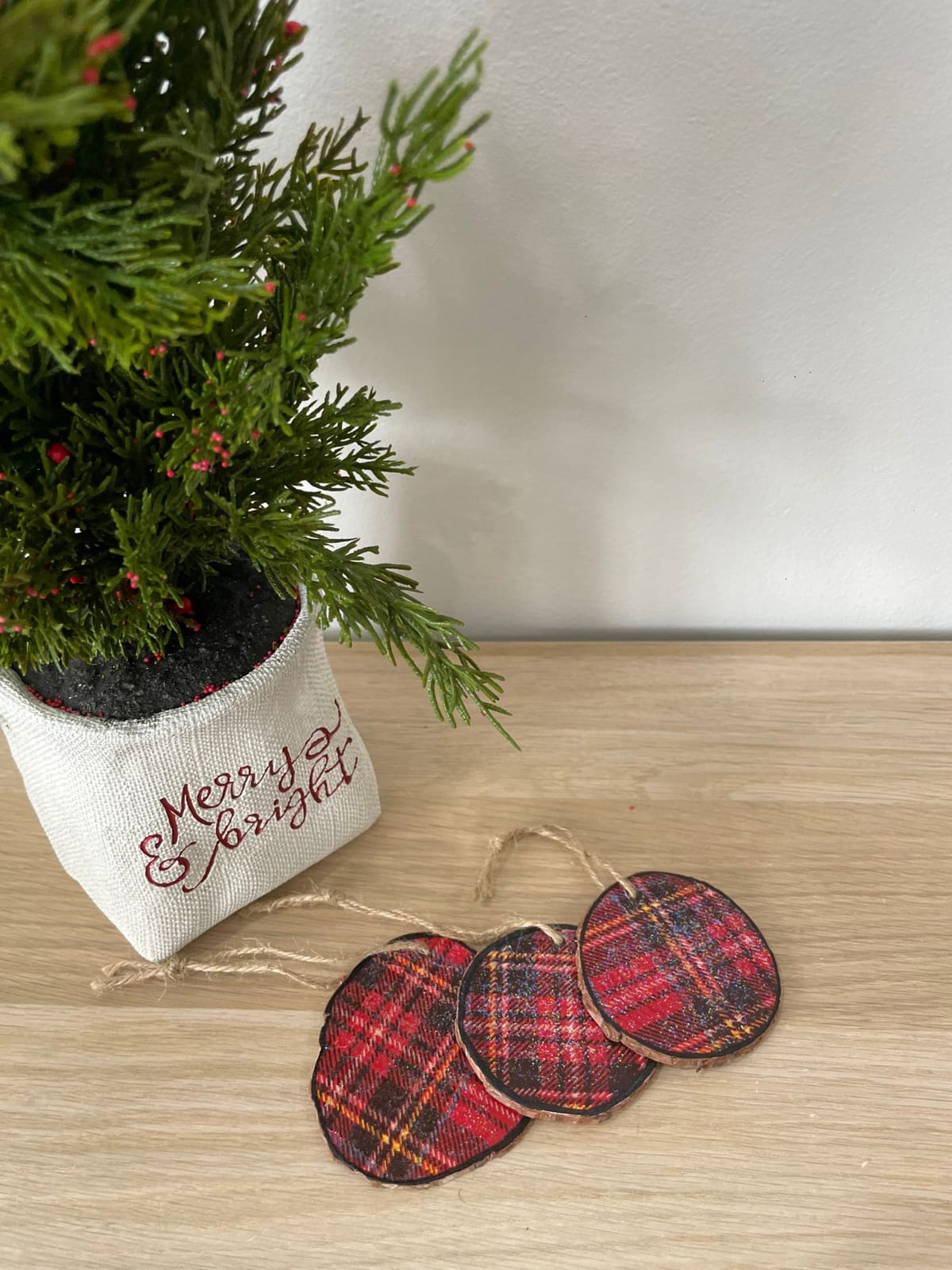 3pcs set Christmas wood slice