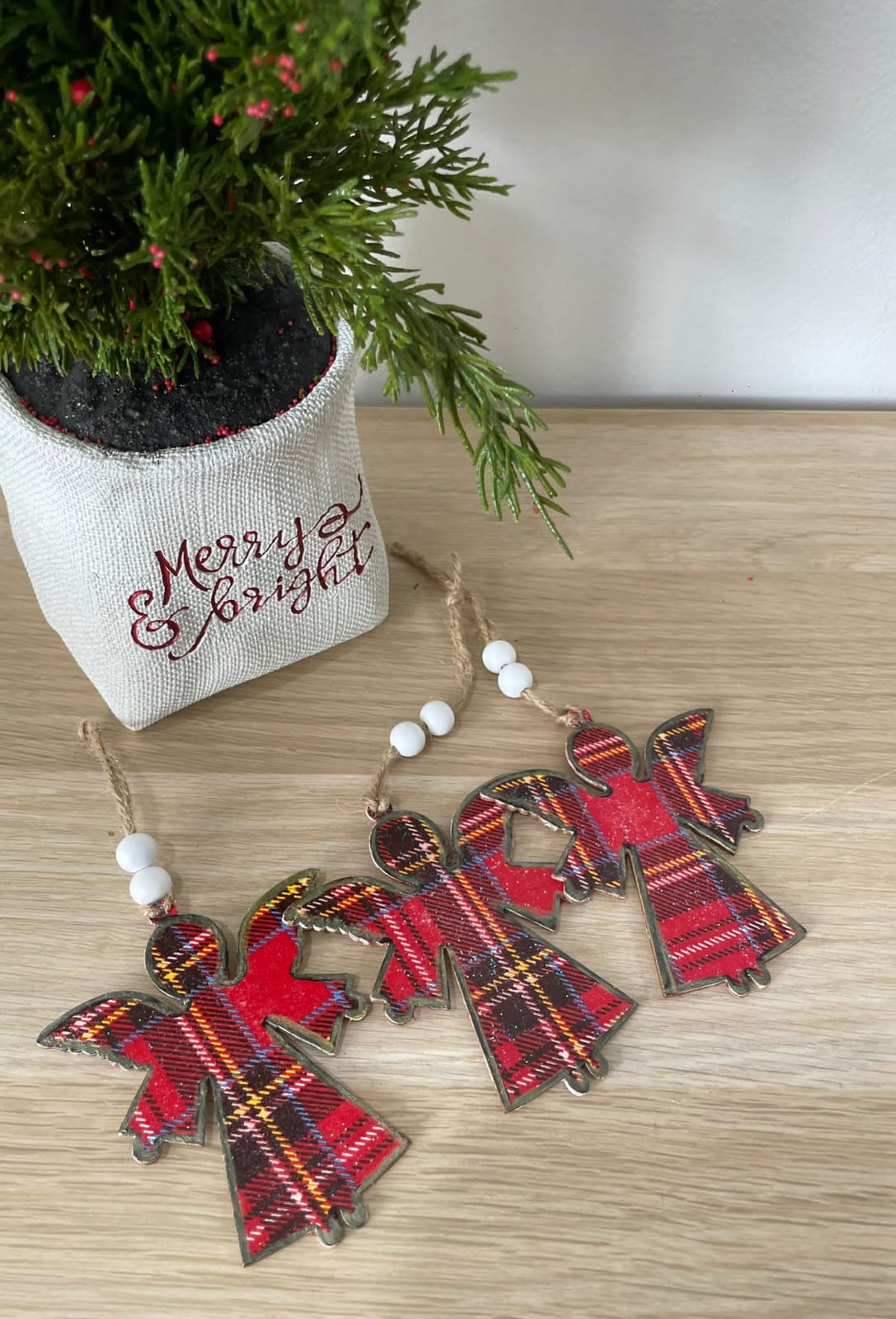 3pcs Set Wooden Angels Ornaments