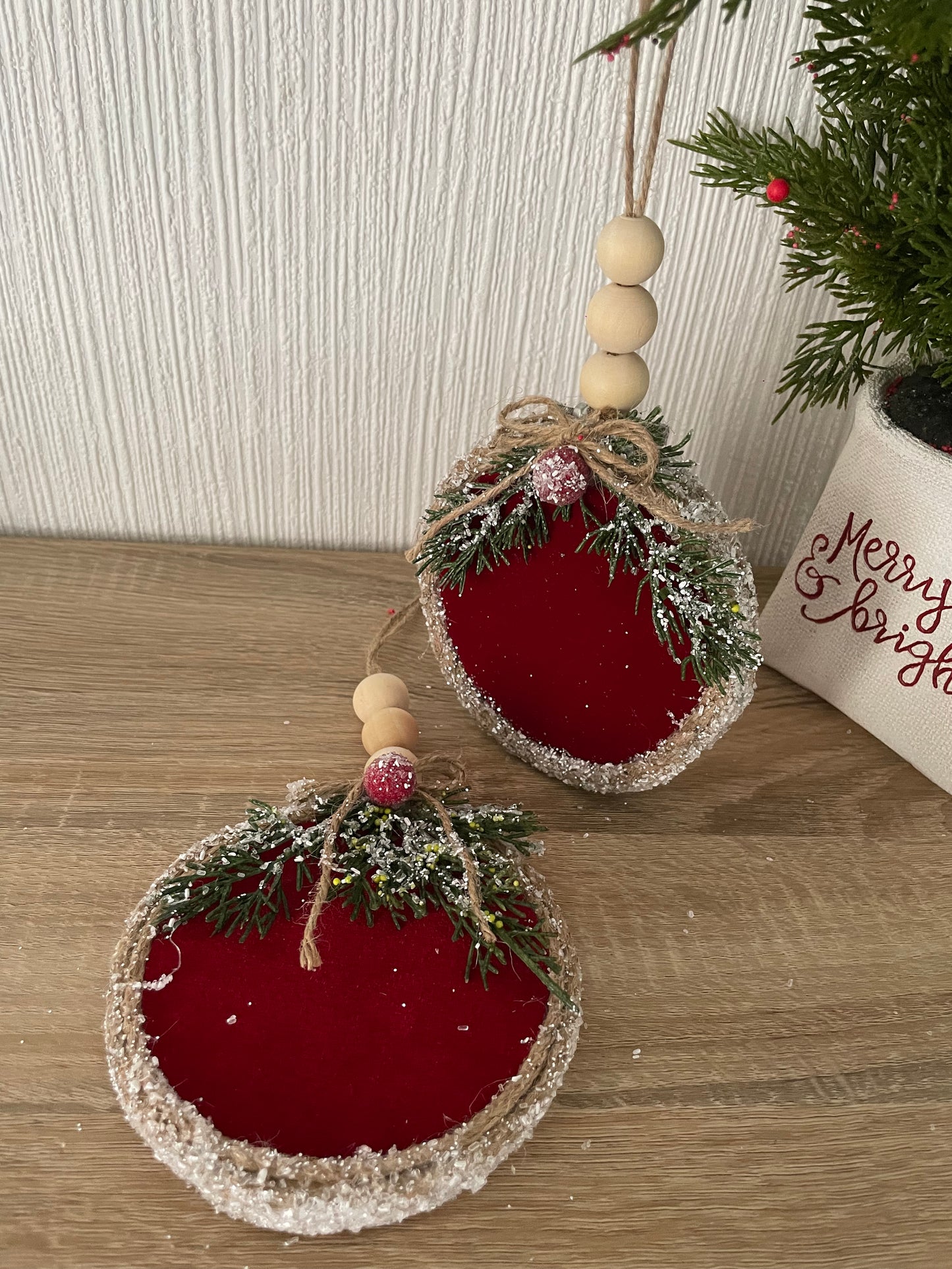 2PCS Set Christmas velvet Ornaments