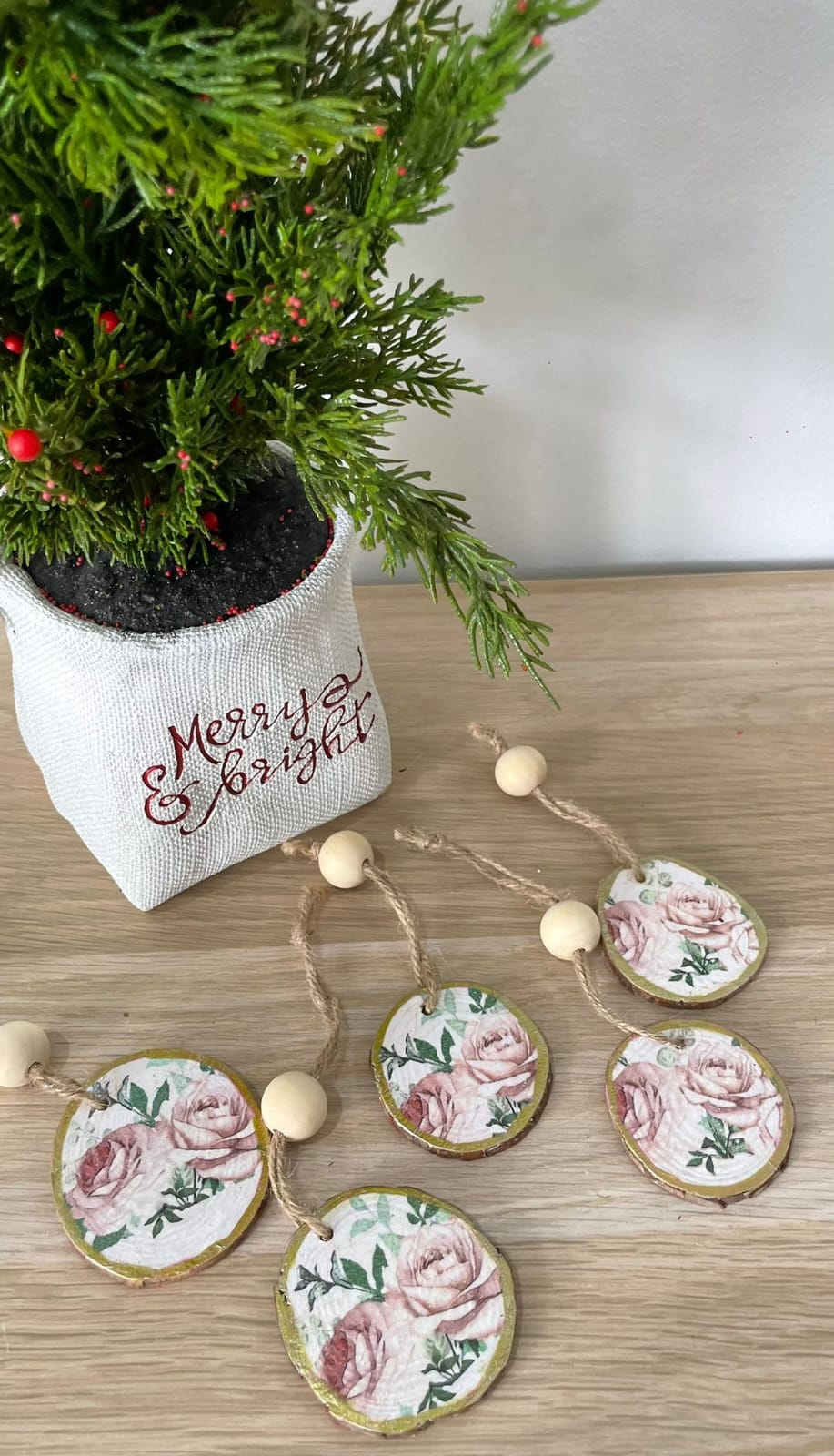 5pcs set wood slice ornaments