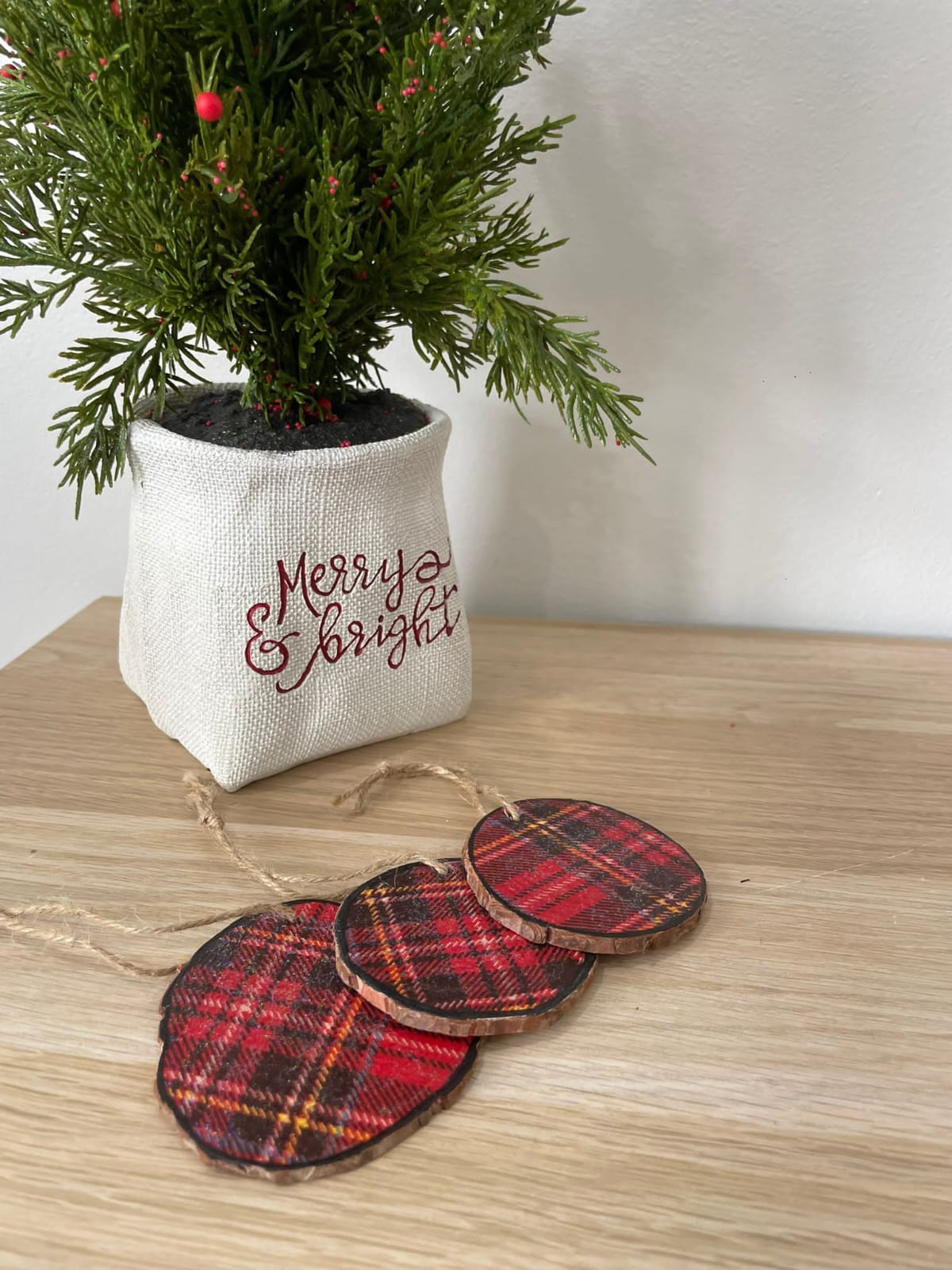 3pcs set Christmas wood slice
