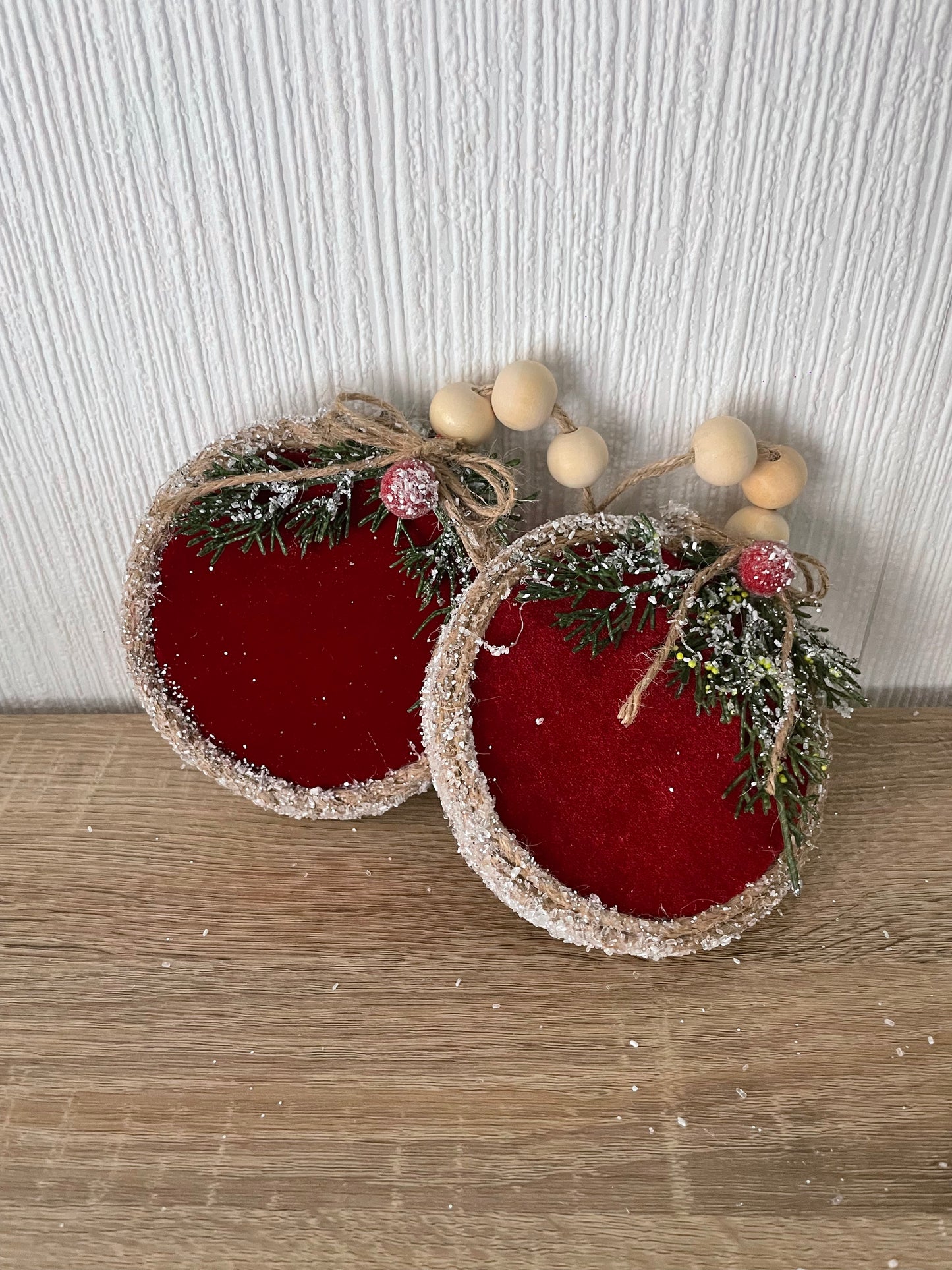 2PCS Set Christmas velvet Ornaments