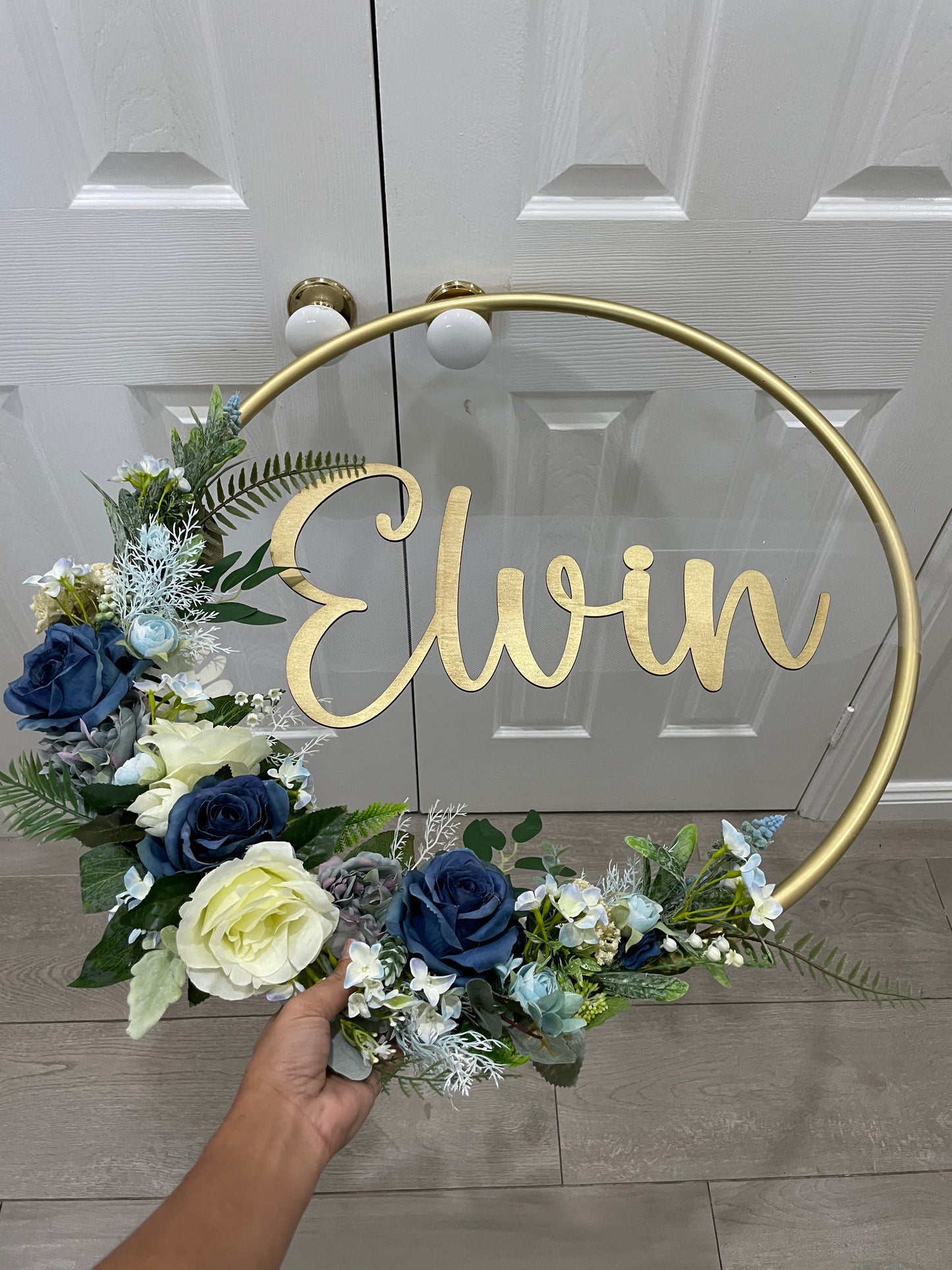Custom Floral Hoop Wall Art
