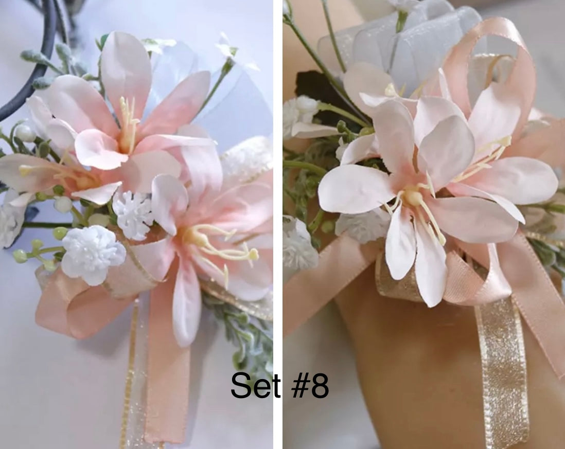 2pcs set Matching buttonhole and corsage