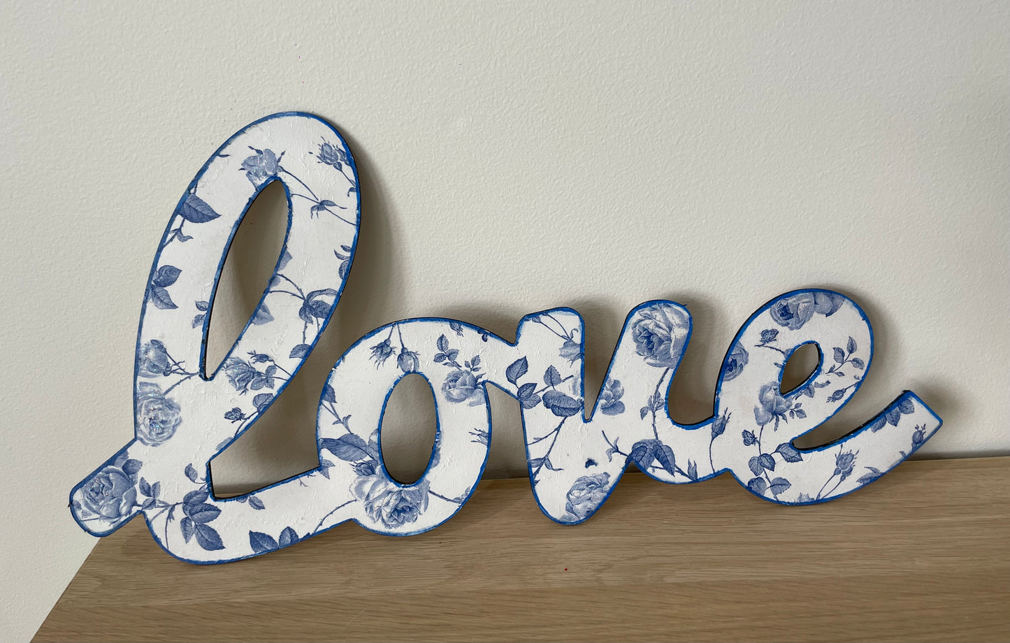 LOVE wooden floral sign