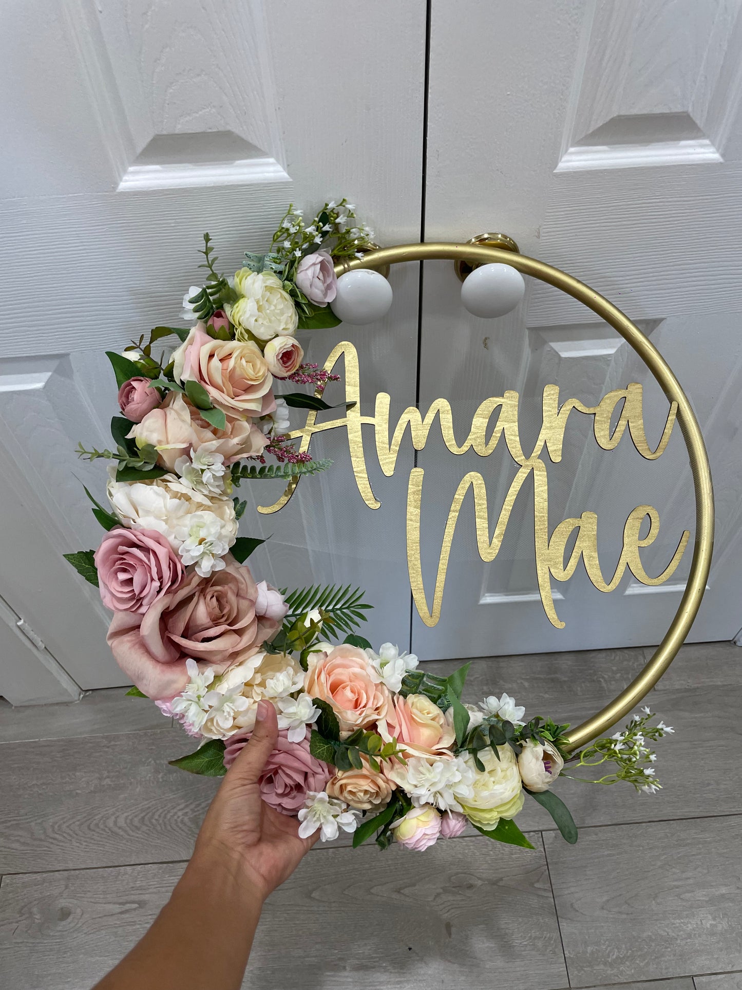 Custom Floral Hoop Wall Art