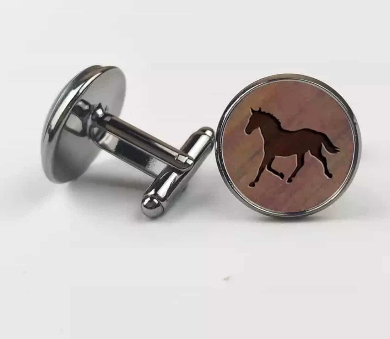 Men cufflink horse pattern-All-Times-Gifts
