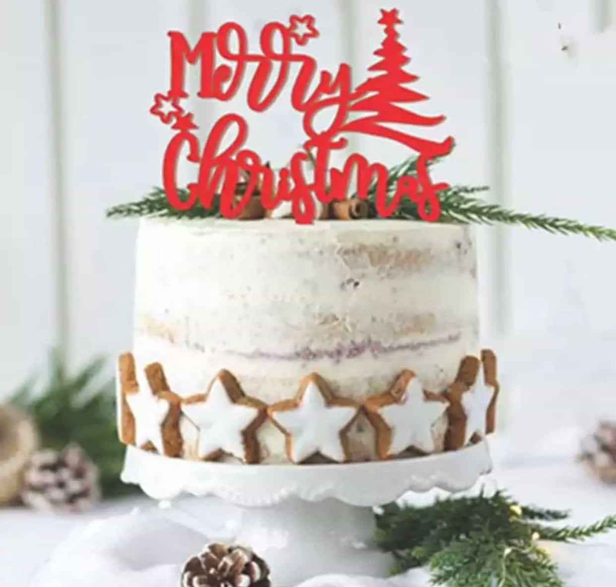 Merry Christmas Cake Topper-All-Times-Gifts