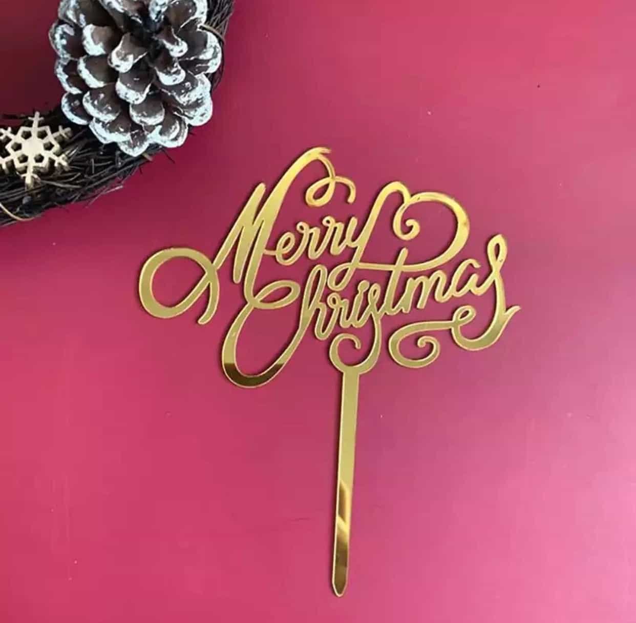 Merry Christmas Cake Topper-All-Times-Gifts