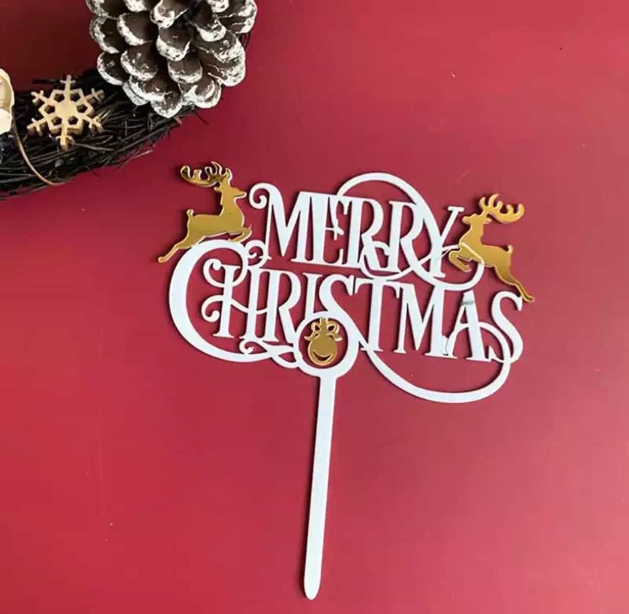 Merry Christmas Cake Topper-All-Times-Gifts