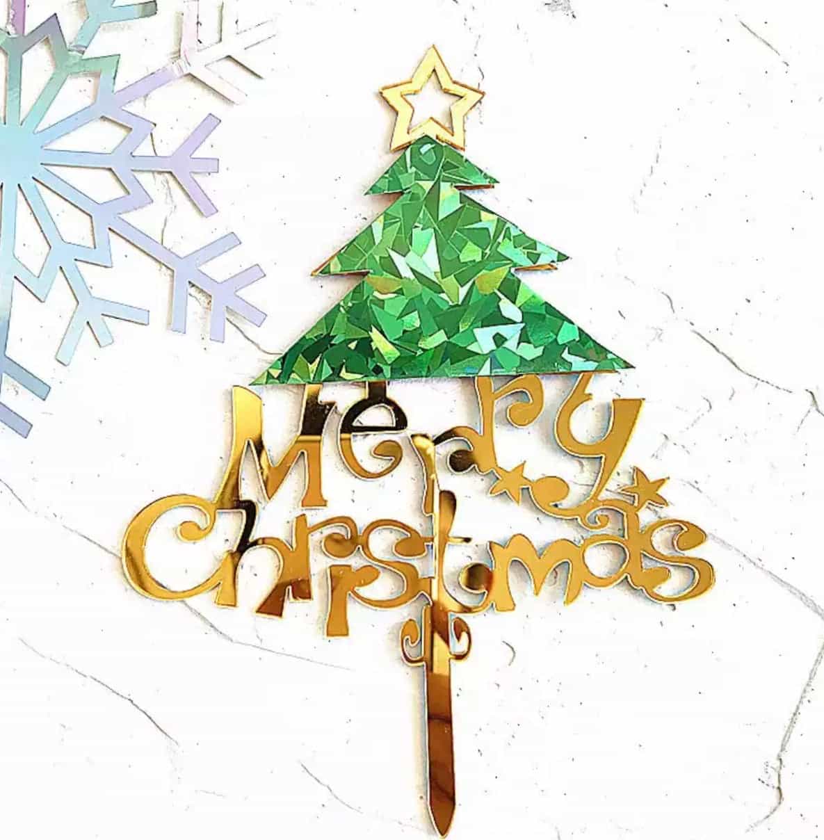 Merry Christmas Cake Topper-All-Times-Gifts