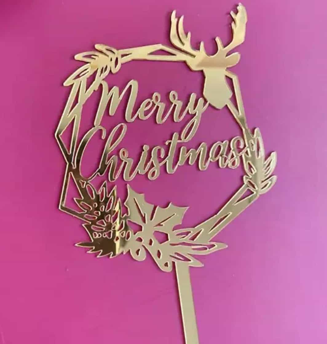 Merry Christmas Cake Topper-All-Times-Gifts