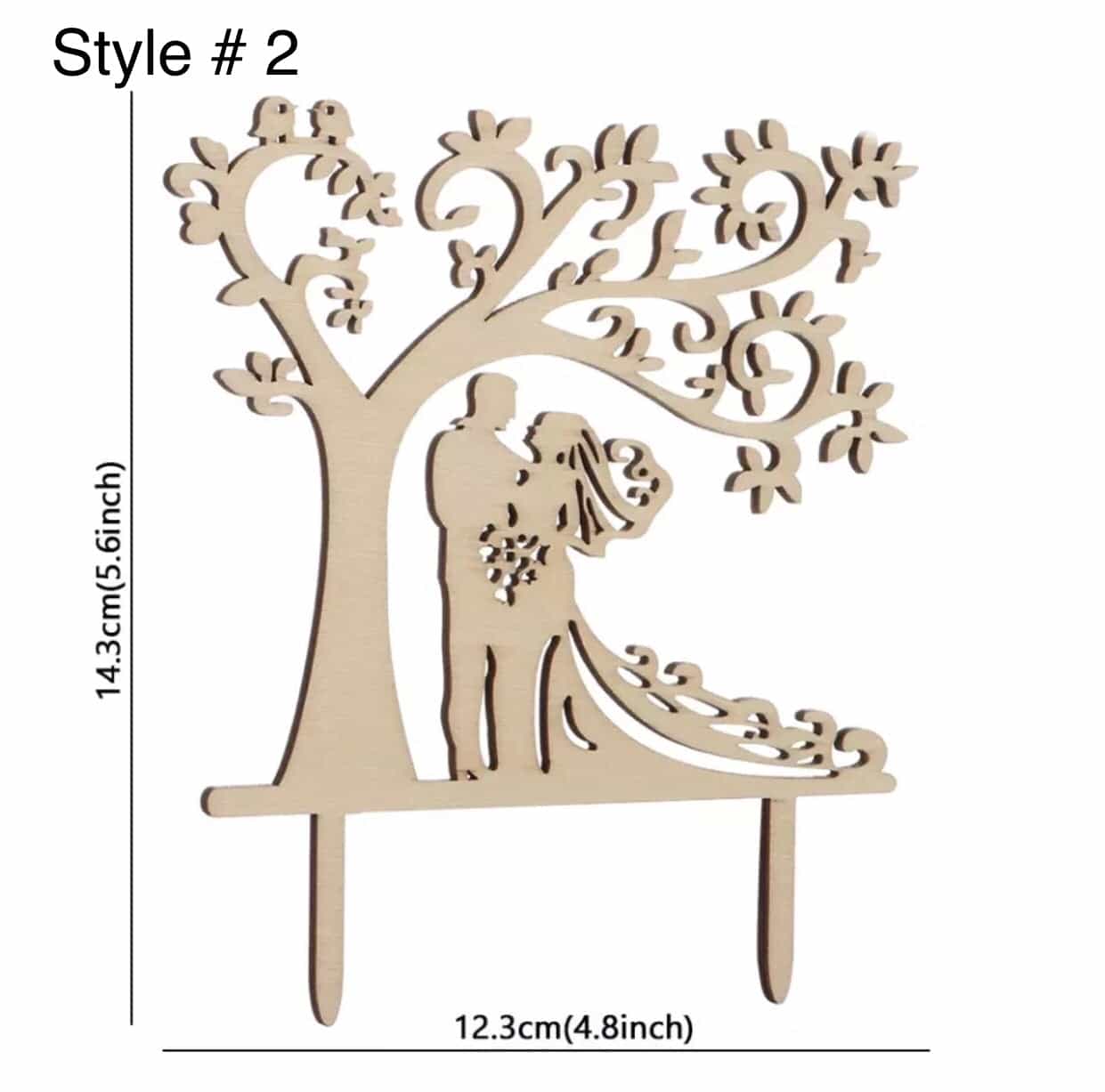 Mr and Mrs Tree Wooden Cake Topper-Cake Topper-All-Times-Gifts