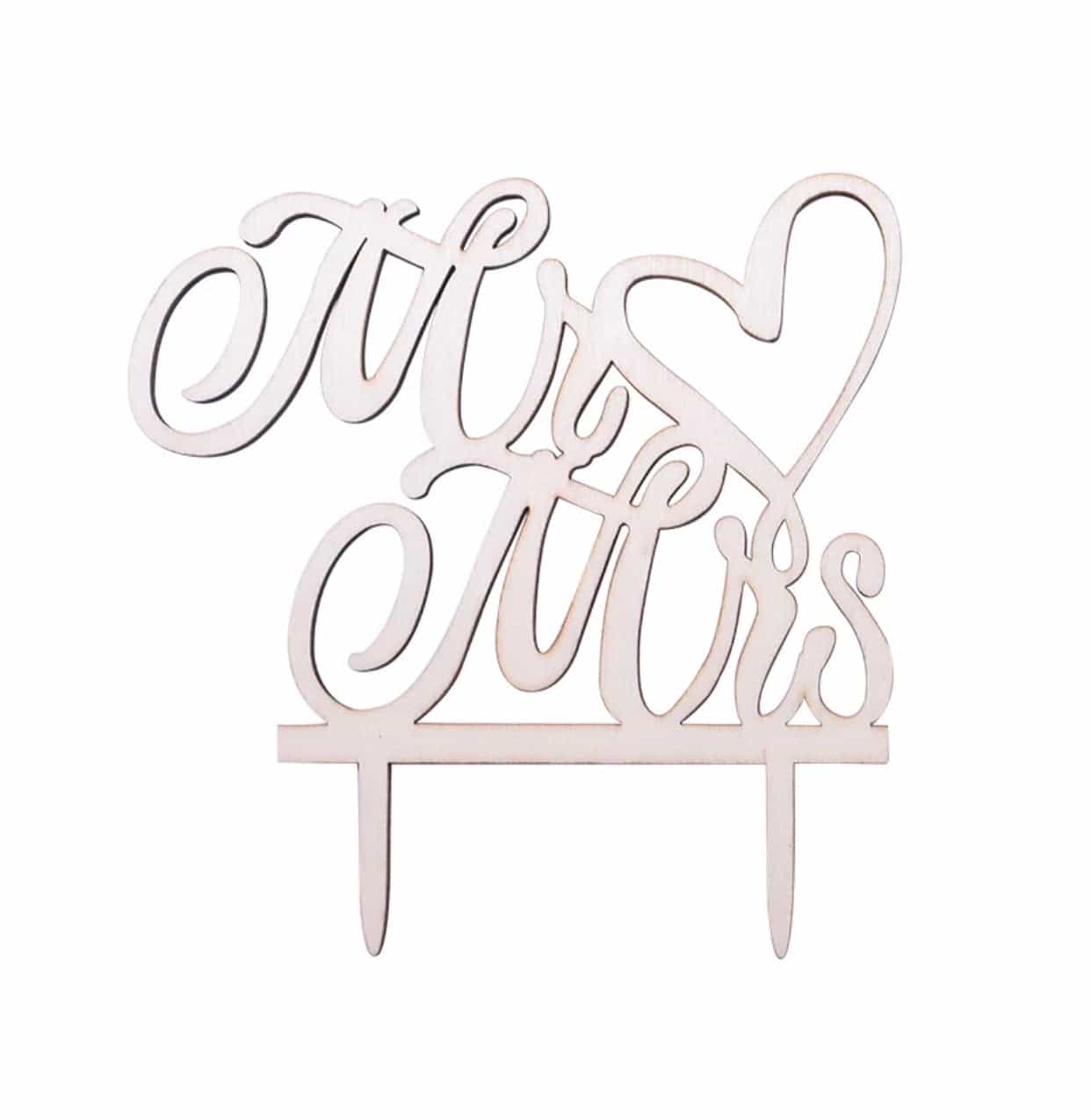 Mr&Mrs Heart Cake Topper-Cake Topper-All-Times-Gifts