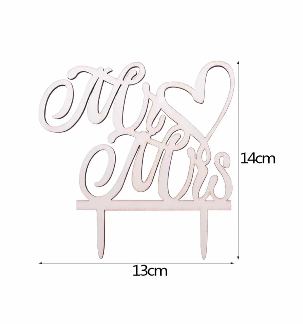Mr&Mrs Heart Cake Topper-Cake Topper-All-Times-Gifts