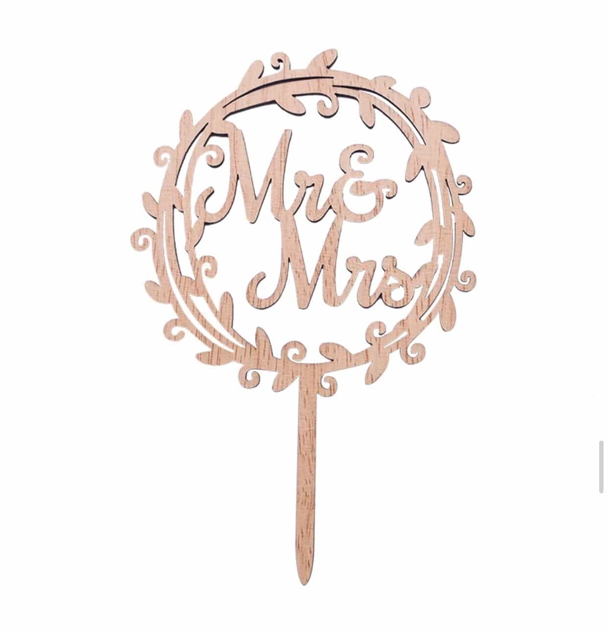 Mr&Mrs Round Cake Topper-Cake Topper-All-Times-Gifts
