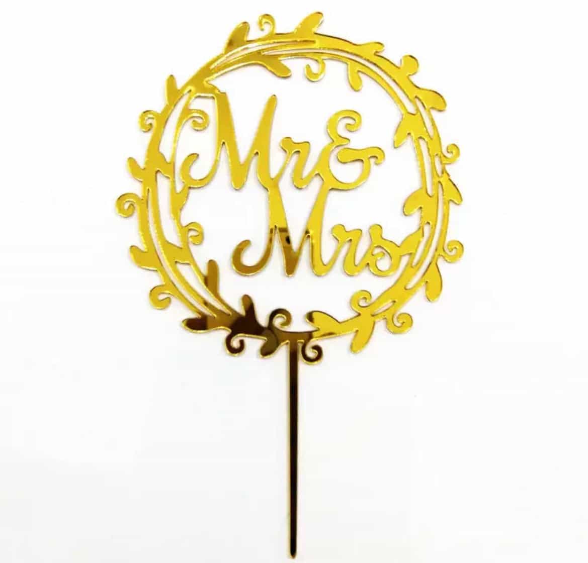 Mr&Mrs Round Cake Topper-Cake Topper-All-Times-Gifts