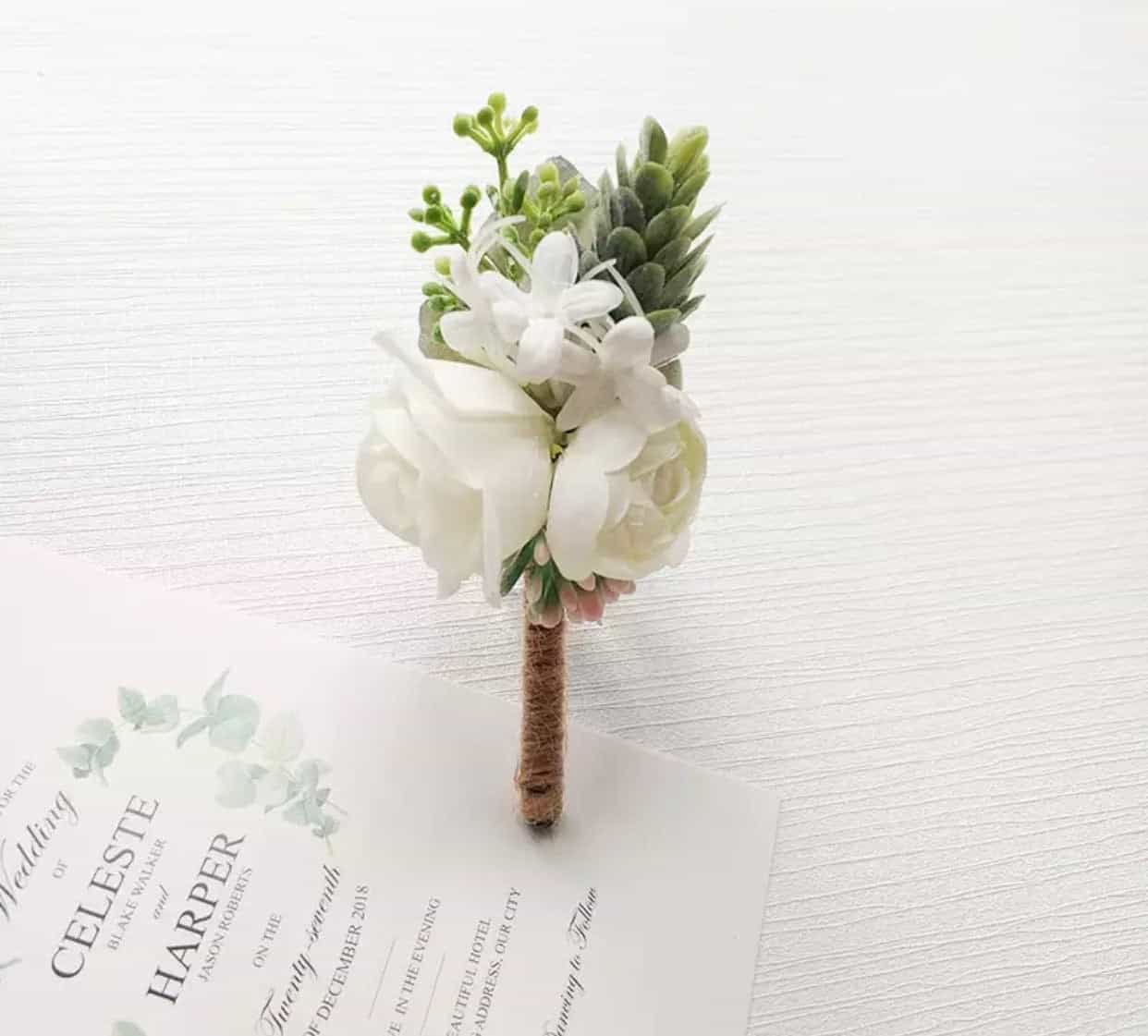Pink or White ponies Buttonhole/ Boutonnières-All-Times-Gifts