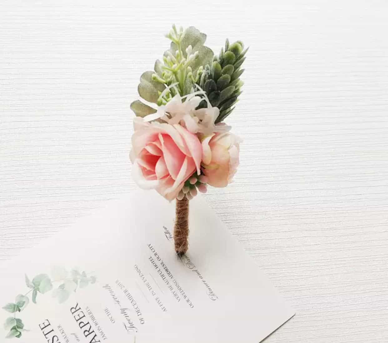 Pink or White ponies Buttonhole/ Boutonnières-All-Times-Gifts