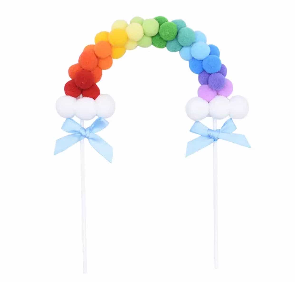 Rainbow Pom-poms Cake Topper-Cake Topper-All-Times-Gifts