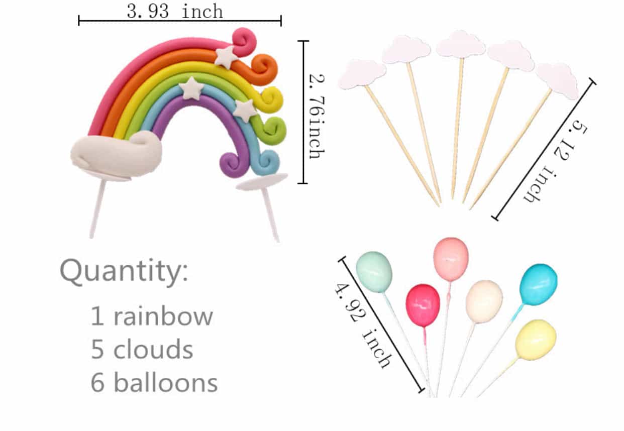 Rainbow Set Cake Topper-Cake Topper-All-Times-Gifts