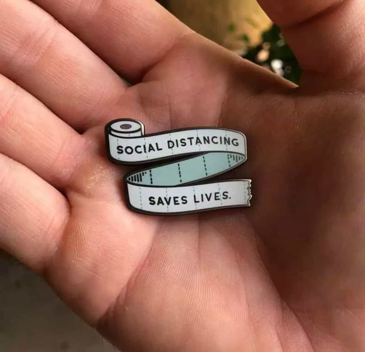 Social Distancing Saves Lives Pins Badge-All-Times-Gifts