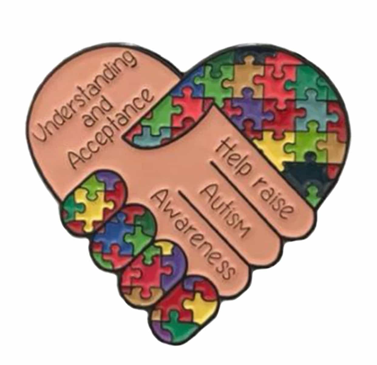 Understanding and Acceptance Help Raise Autism Awareness Pin Badge-All-Times-Gifts