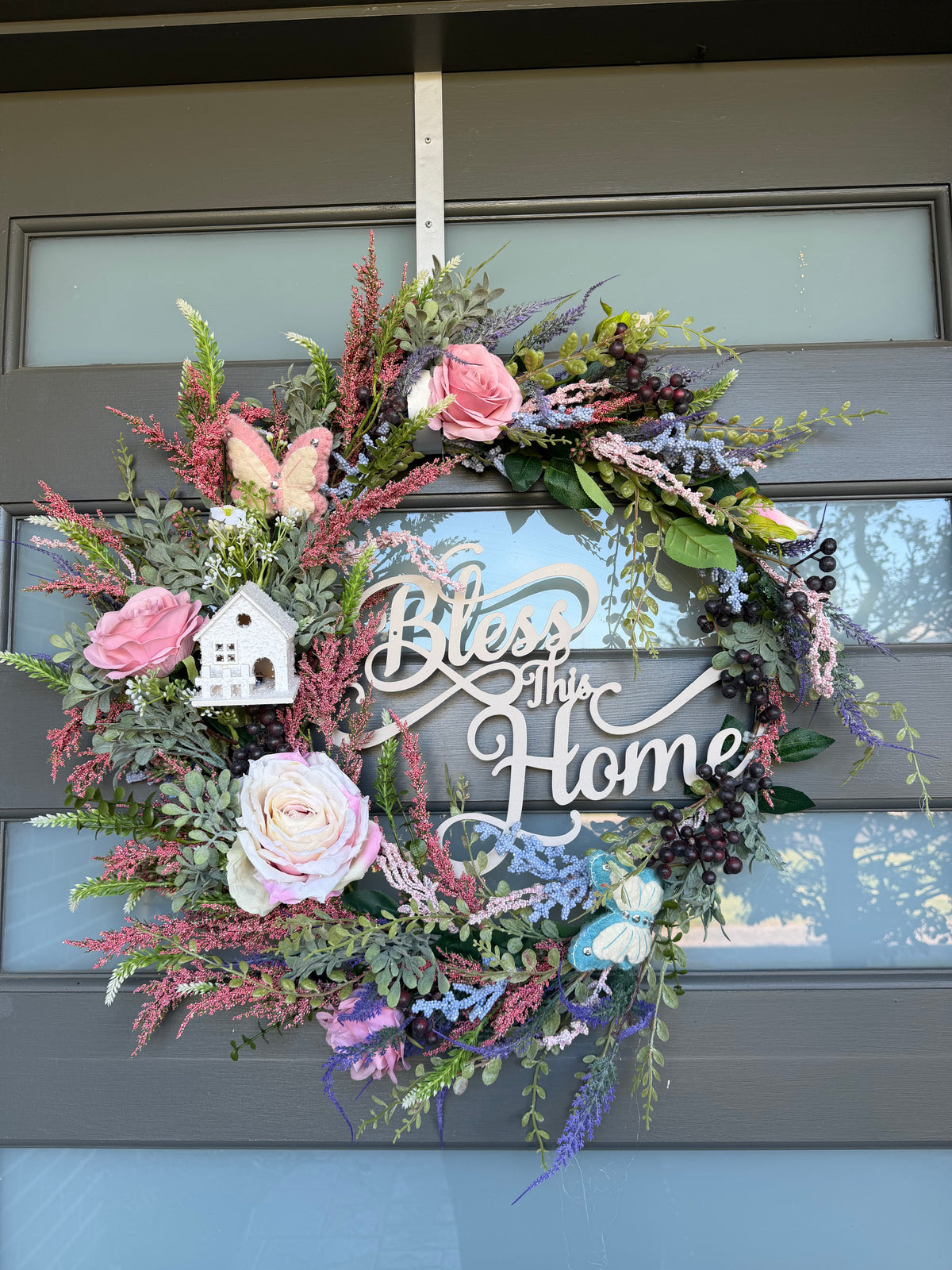 Bless This Home Floral Wreath