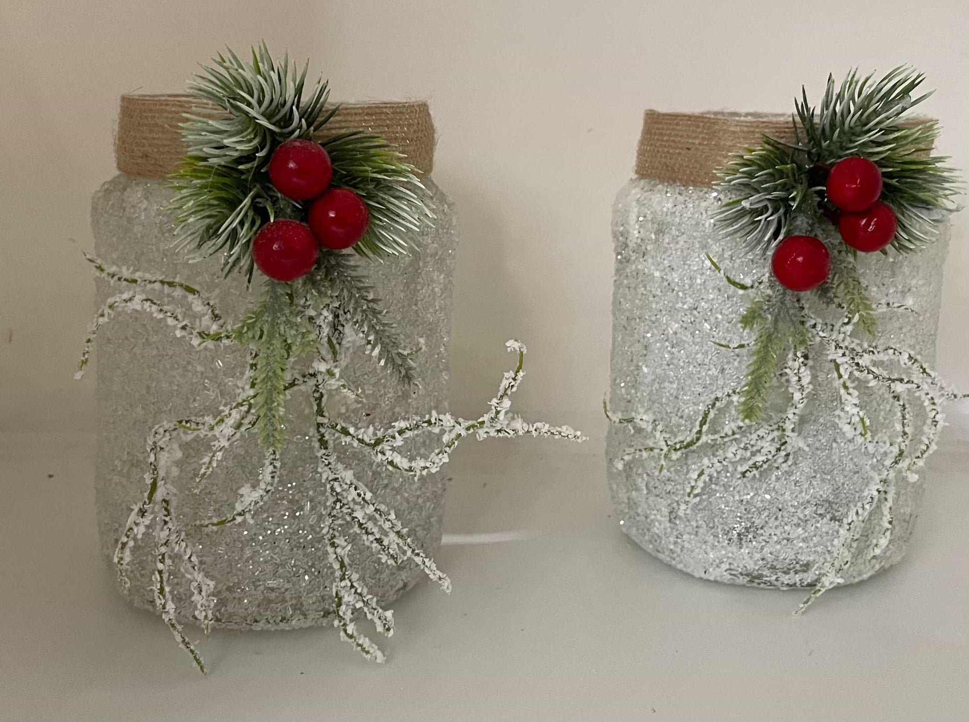 2pcs set Christmas Frosty Snowy Jars-All-Times-Gifts