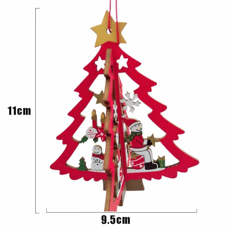 3pcs/set 3D Multicolour Wooden Christmas Ornaments-Christmas Gifts-All-Times-Gifts