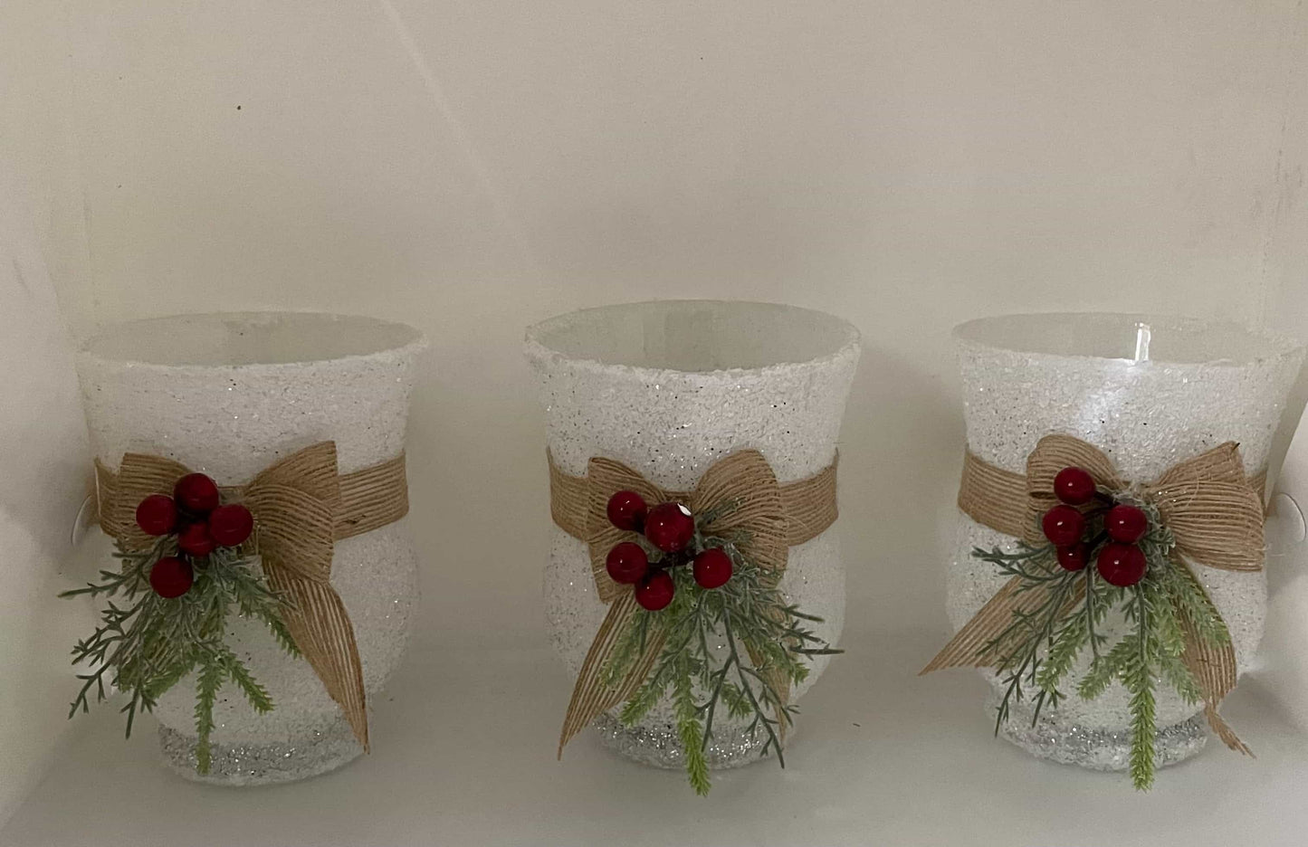3pcs set Snowy Christmas candle holder-All-Times-Gifts