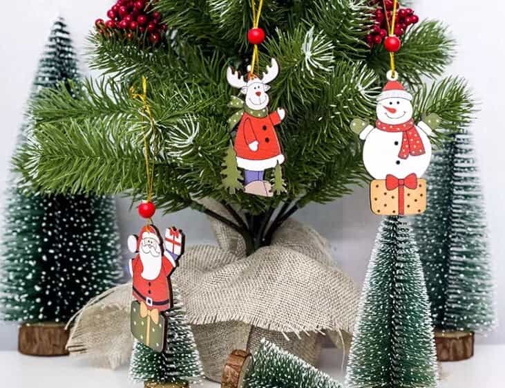 3pcs/Set wooden colourful Christmas ornaments-All-Times-Gifts
