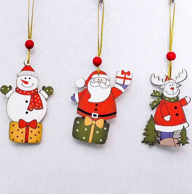 3pcs/Set wooden colourful Christmas ornaments-All-Times-Gifts