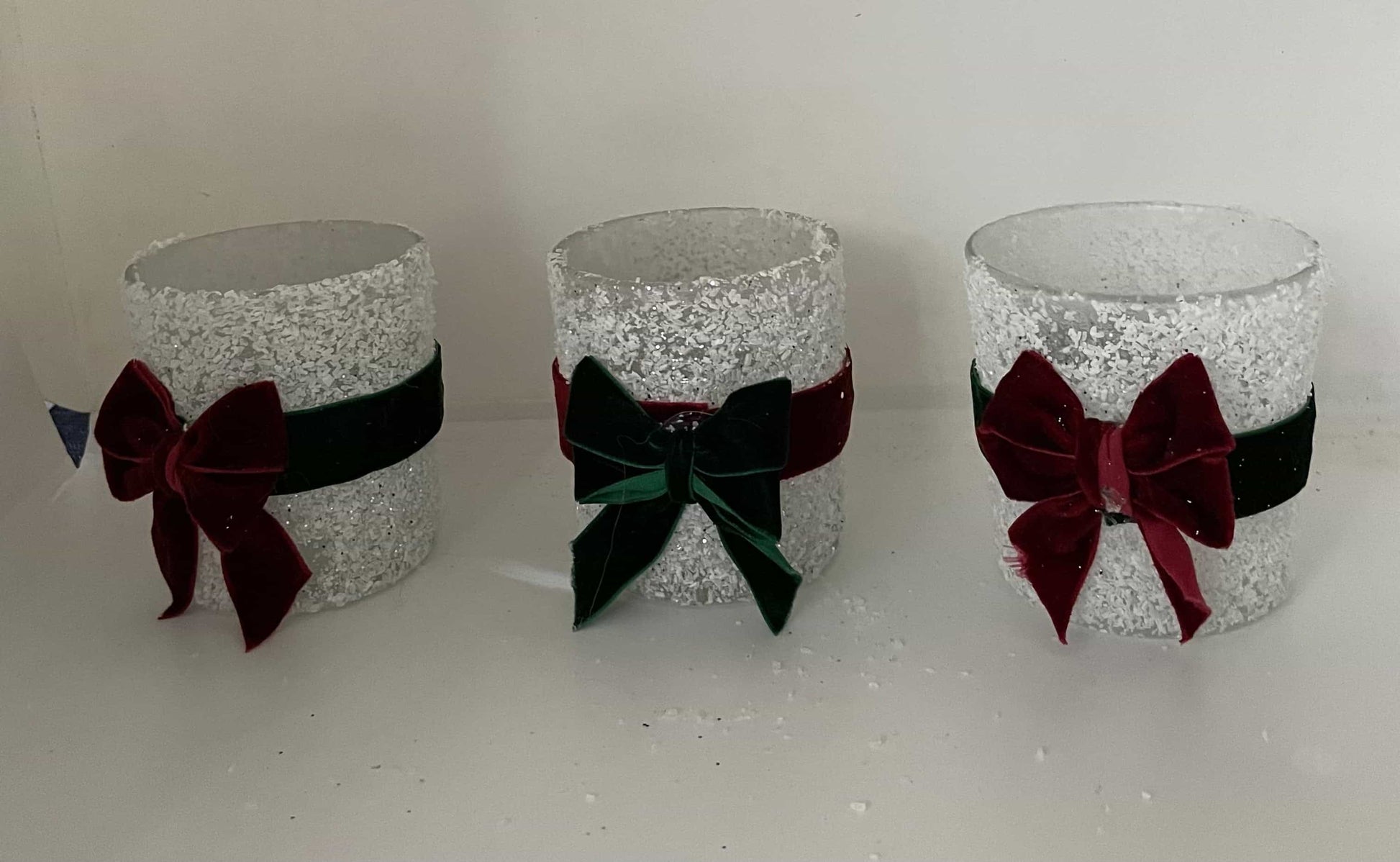 3pcs velvet bow candle holder-All-Times-Gifts