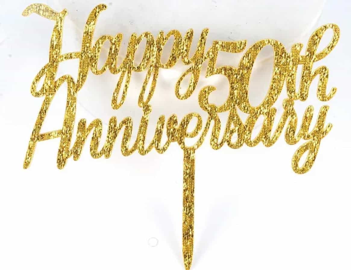 3 Pieces 50th Anniversary Cake Toppers Glitter 50th Anniversary Birthday  Cake Topper Picks Cake Decoration for Birthday Wedding Anniversary  Celebration Supplies (Gold) | Fruugo BH
