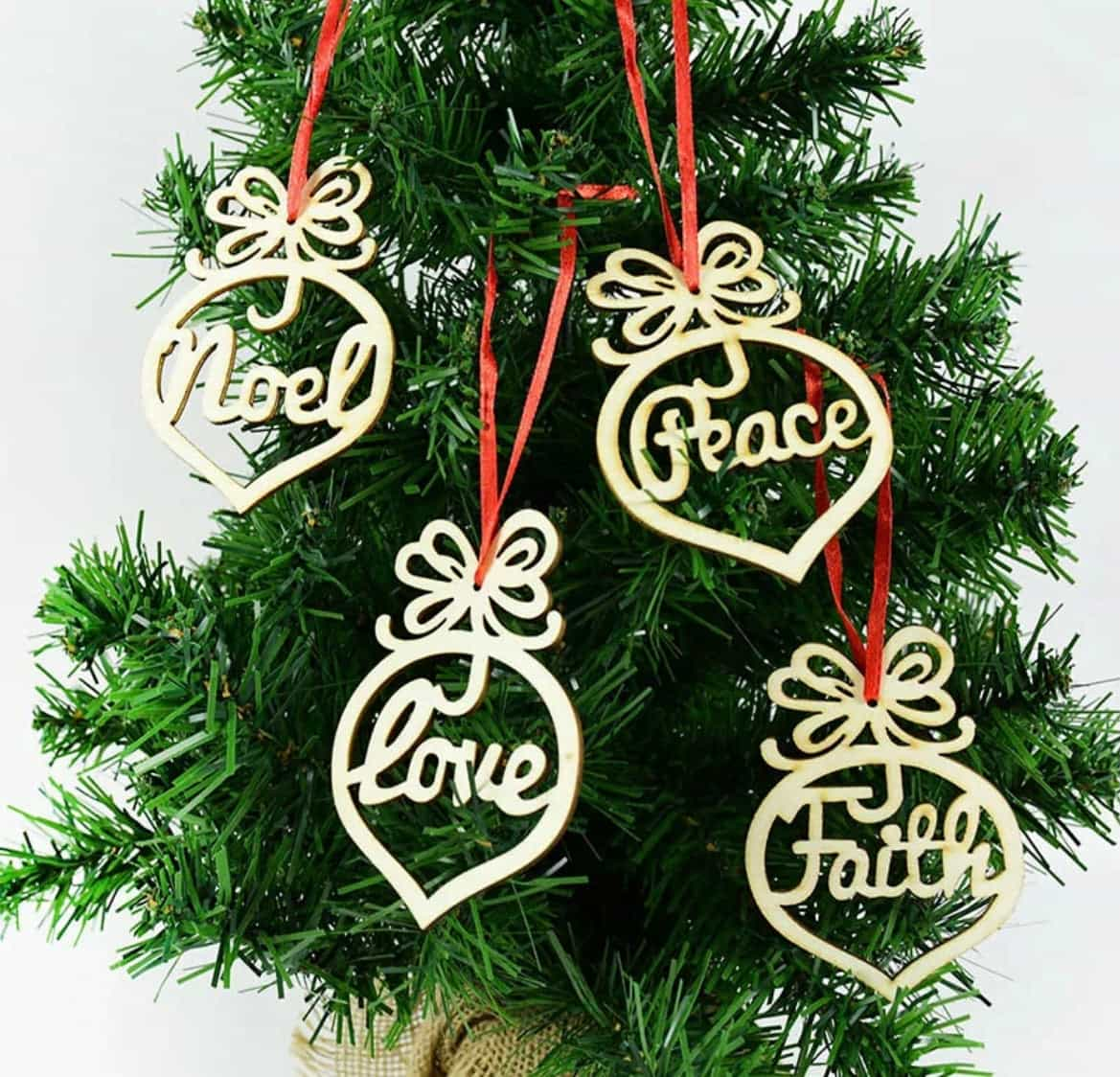 Natural Wooden Hanging Christmas Decoration-All-Times-Gifts