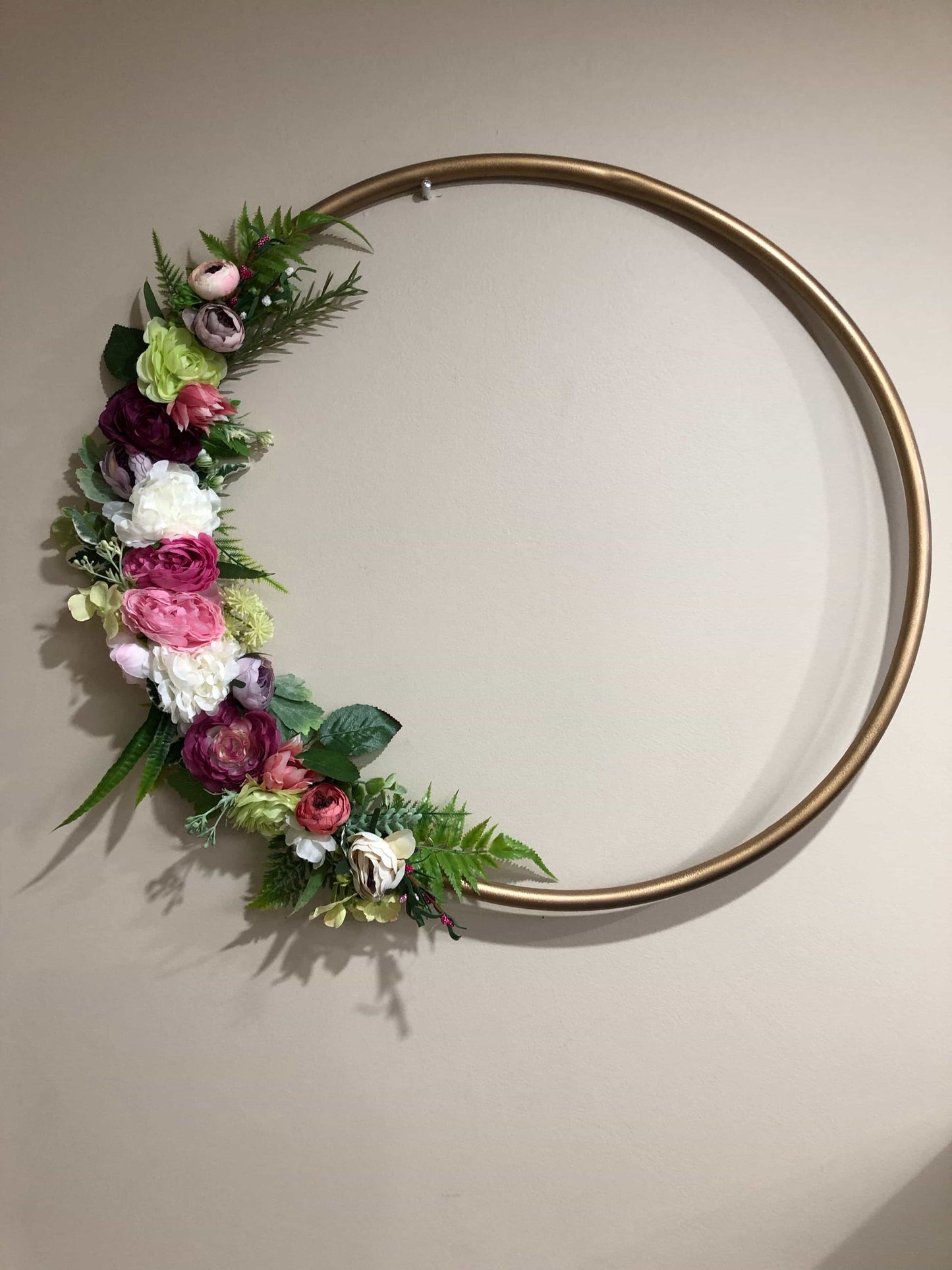 Big Golden Floral Hoop Wall Art customise-Personalised Hoops-All-Times-Gifts