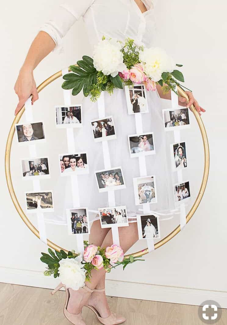 Big Golden Floral Hoop Wall Art customise-Personalised Hoops-All-Times-Gifts