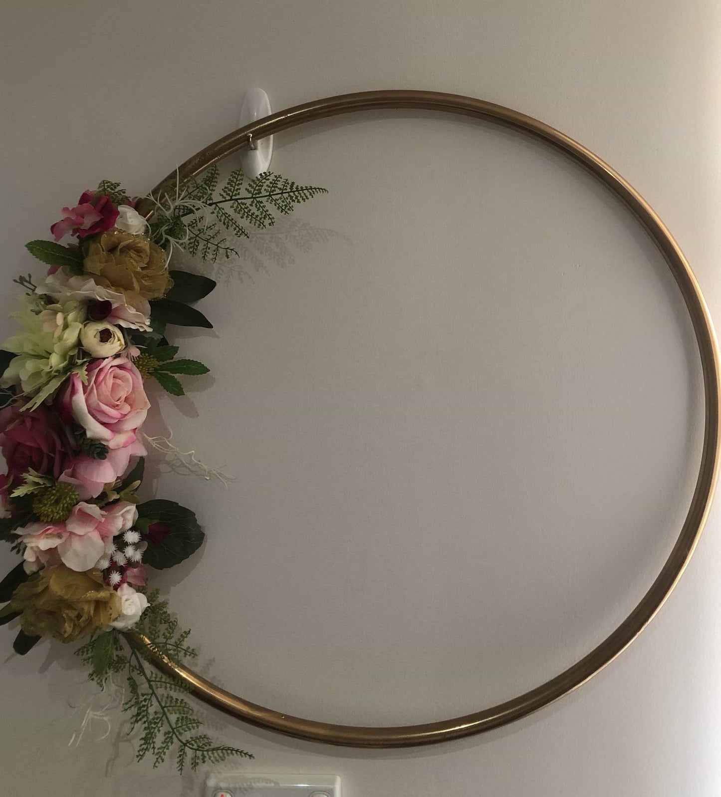 Big Golden Floral Hoop Wall Art customise-Personalised Hoops-All-Times-Gifts