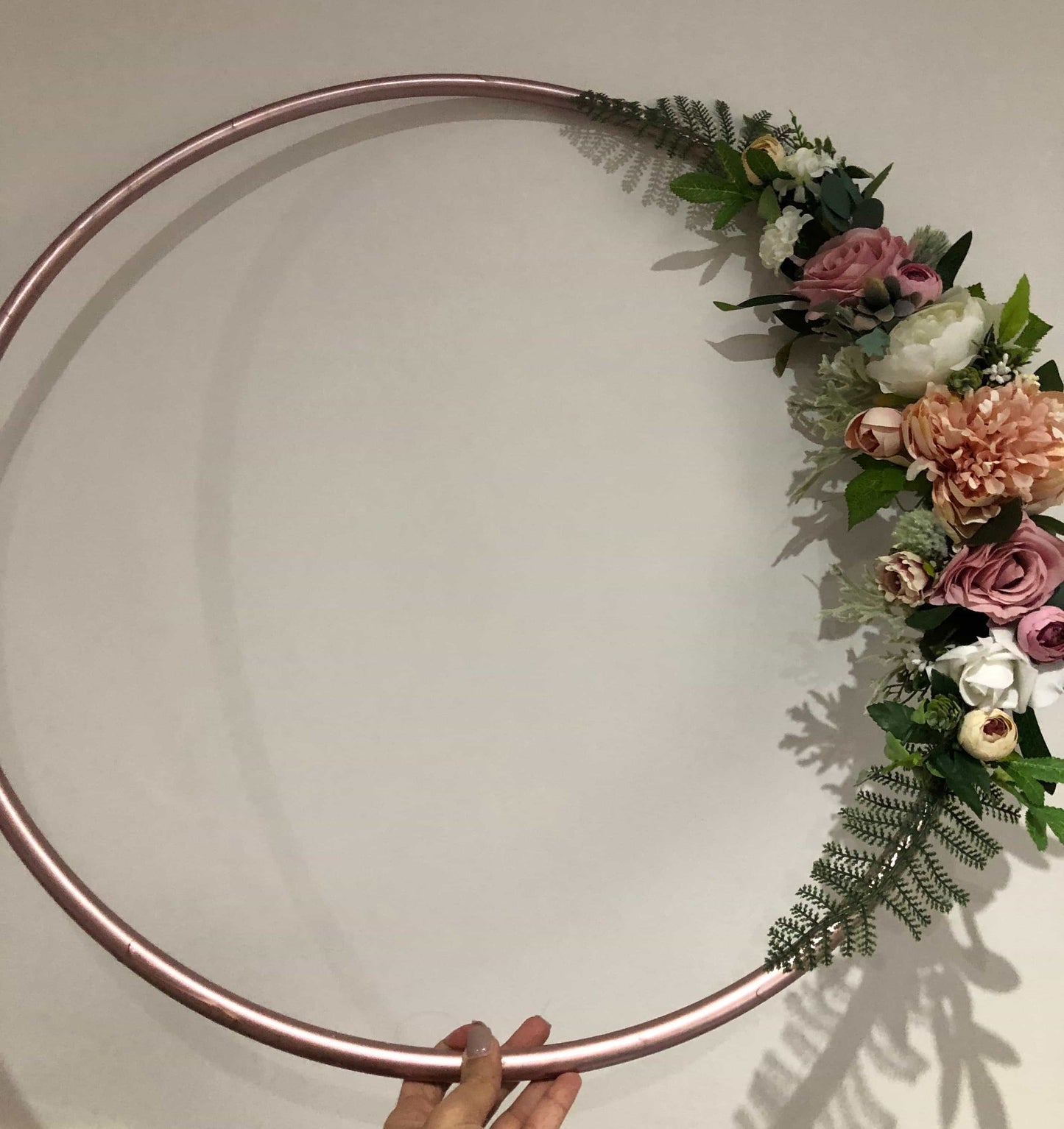 Big Golden Floral Hoop Wall Art customise-Personalised Hoops-All-Times-Gifts